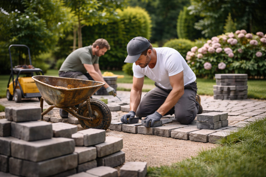 Garten- und Pflasterarbeiten in Starnberg & München– Wege, Terrassen und Einfahrten von NVQO